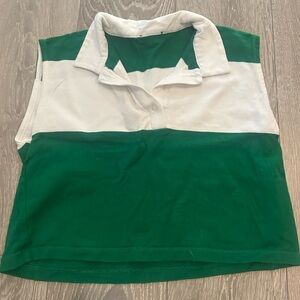 Zara Green and White Muscle Tee